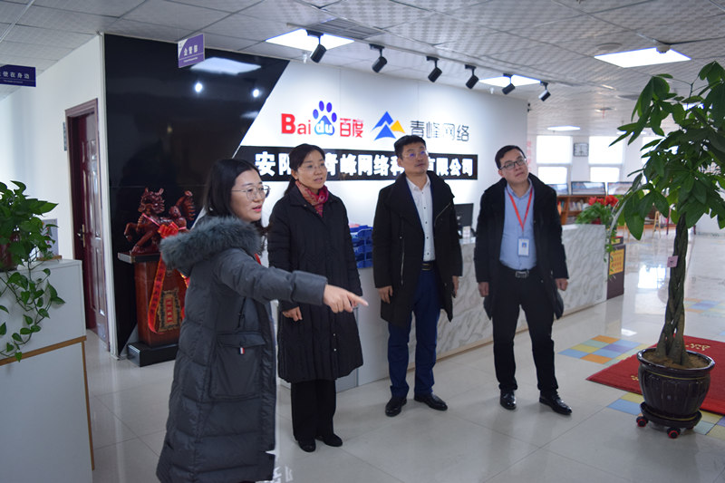 中共河南省委網信辦社評處處長李麗同志，中共安陽市委網信辦副主任、市互聯網行業黨委書記王曉萌同志蒞臨安陽青峰網絡參觀指導！